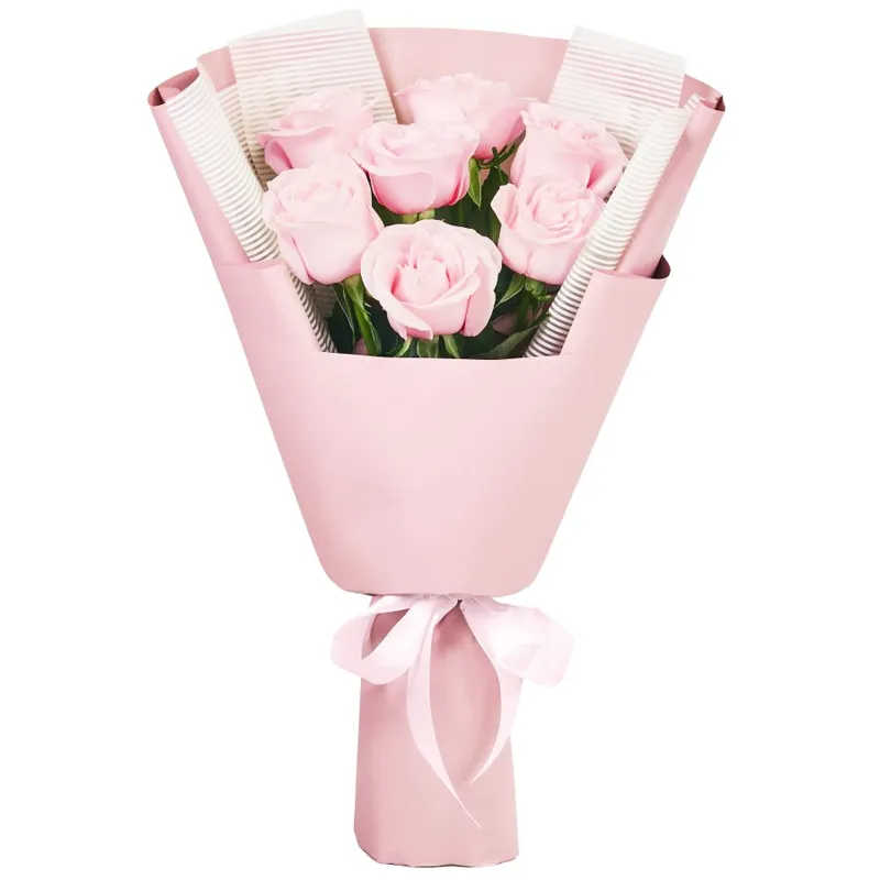 Букет из 7 нежно- розовых роз (50см)